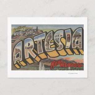 Artesia, New Mexico - Große Briefmarkenszenen Postkarte