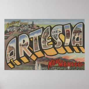 Artesia, New Mexiko - große Buchstabe-Szenen Poster