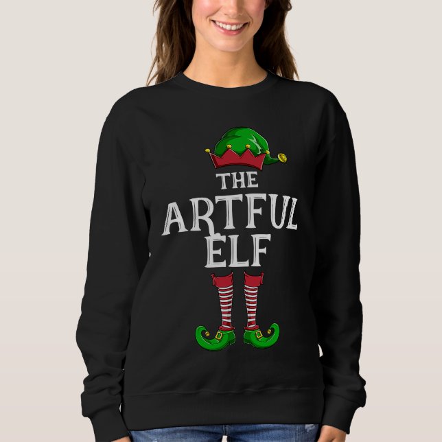 Artful Elf Family Matching Christmas Group   PJ Sweatshirt (Vorderseite)