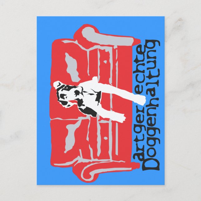 Artgerechte DoggenInstandhaltung Postkarte (Vorderseite)