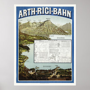 Arth Rigi Bahn Schweiz Vintage Poster 1892
