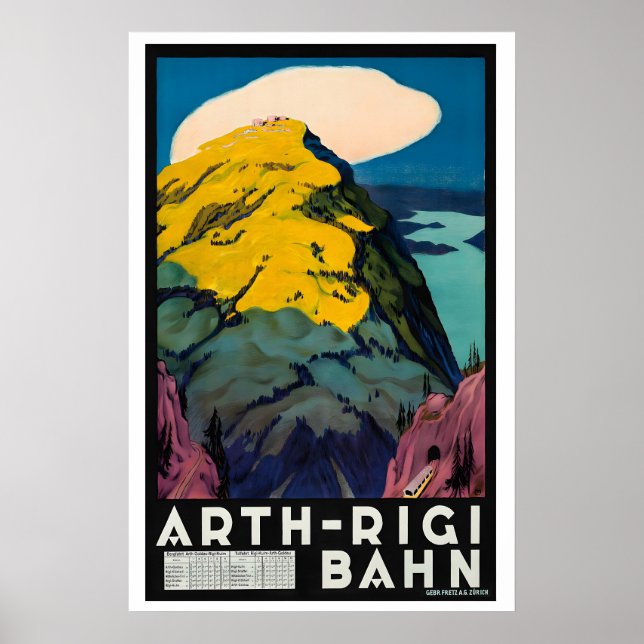 Arth Rigi Bahn Schweiz Vintage Reise Poster (Vorne)