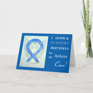Arthritis Awareness Blue Ribbon Grußkarte Karte