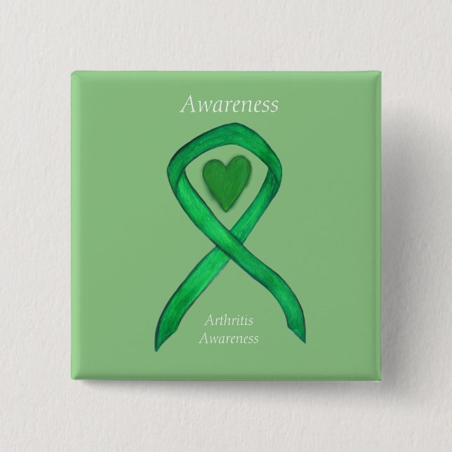 Arthritis Awareness Heart Ribbon Buttone Button (Vorderseite)