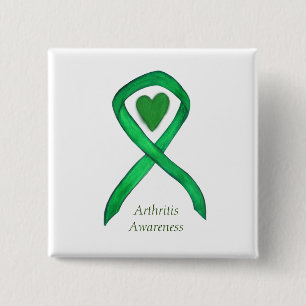 Arthritis Awareness Heart Ribbon Buttone Button