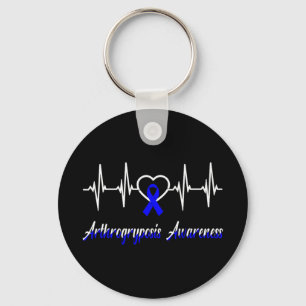 Arthrogryposis Awareness Heartbeat Liebe Blue Ribb Schlüsselanhänger