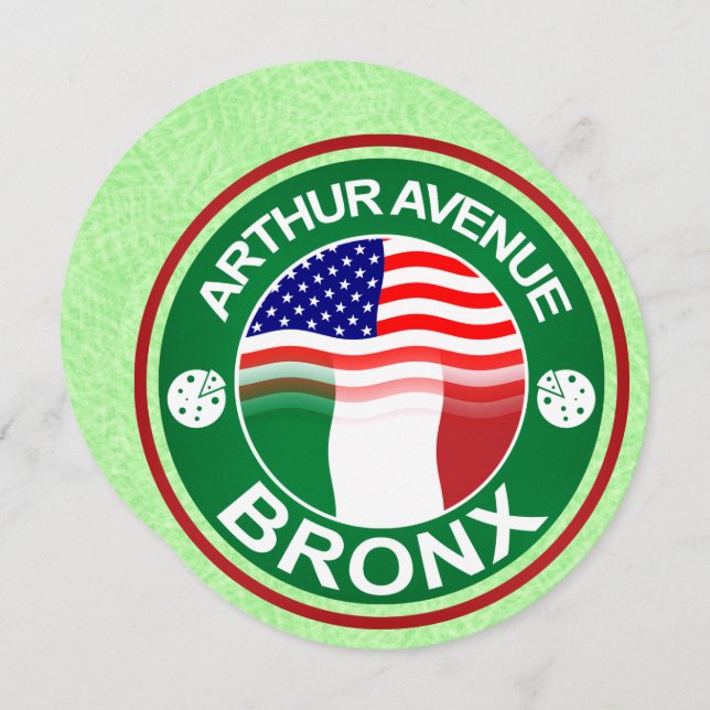 Arthur Ave Bronx Italian American Invites Einladung (Vorne/Hinten)