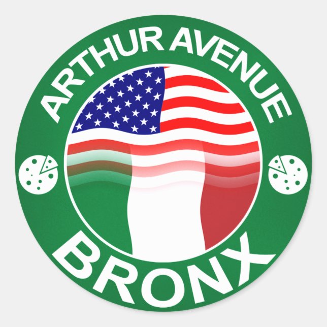 Arthur Ave Bronx Italienisch Amerikaner Runder Aufkleber (Vorderseite)