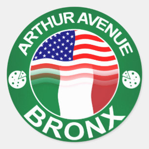 Arthur Ave Bronx Italienisch Amerikaner Runder Aufkleber