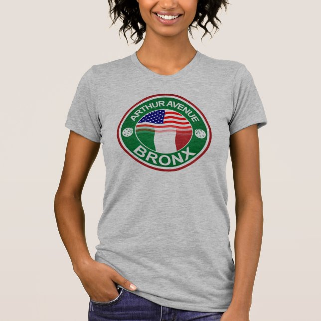 Arthur Ave Bronx Italienisch Amerikaner T-Shirt (Vorderseite)