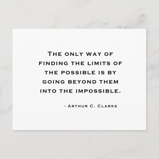 Arthur C Clarke Zitat Postkarte (Vorderseite)
