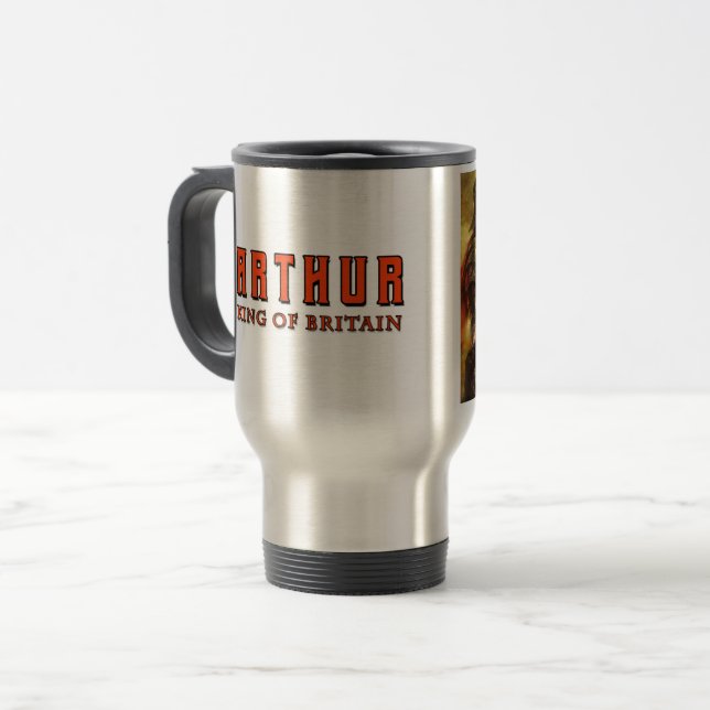 Arthur King of Britain travel mug Reisebecher (Vorderseite Links)