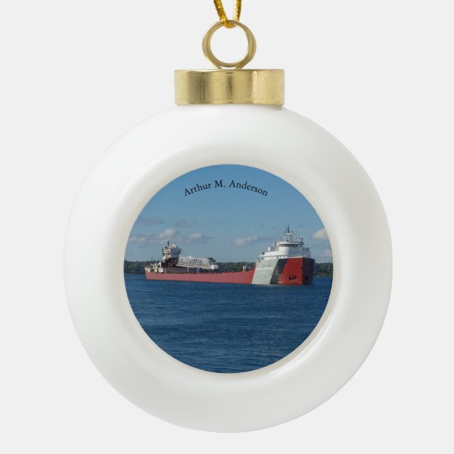 Arthur M. Anderson Keramik Kugel-Ornament (Vorderseite)