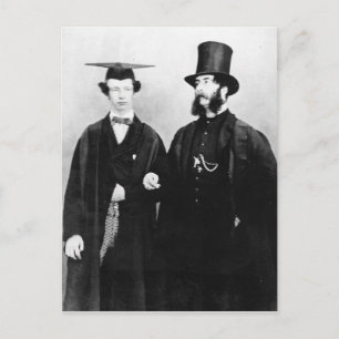 Arthur Munby und sein Vater, c.1851 Postkarte