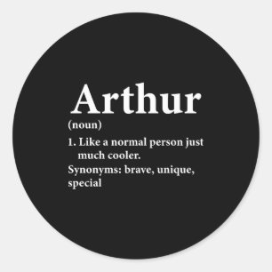Arthur Name Definition lustig D  Runder Aufkleber
