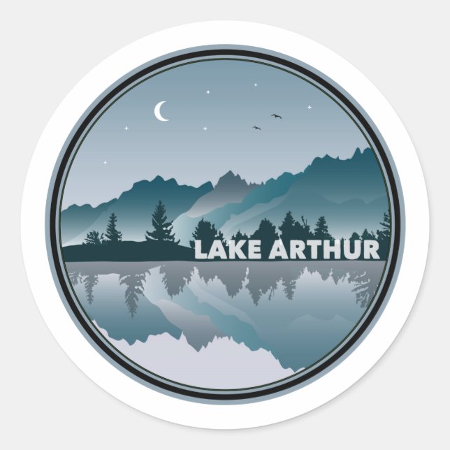 Arthur-Pennsylvania-Reflektion Runder Aufkleber (Vorderseite)