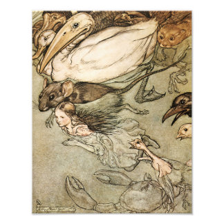 Arthur Rackham 1907 "The Pool of Tears" Print Fotodruck