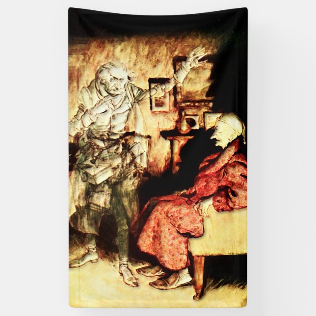 Arthur Rackham - A Christmas Carol - Scrooge Banner (Vertikal)
