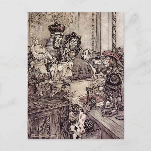 Arthur Rackham Alice im Wunderland Postkarte (Vorderseite)