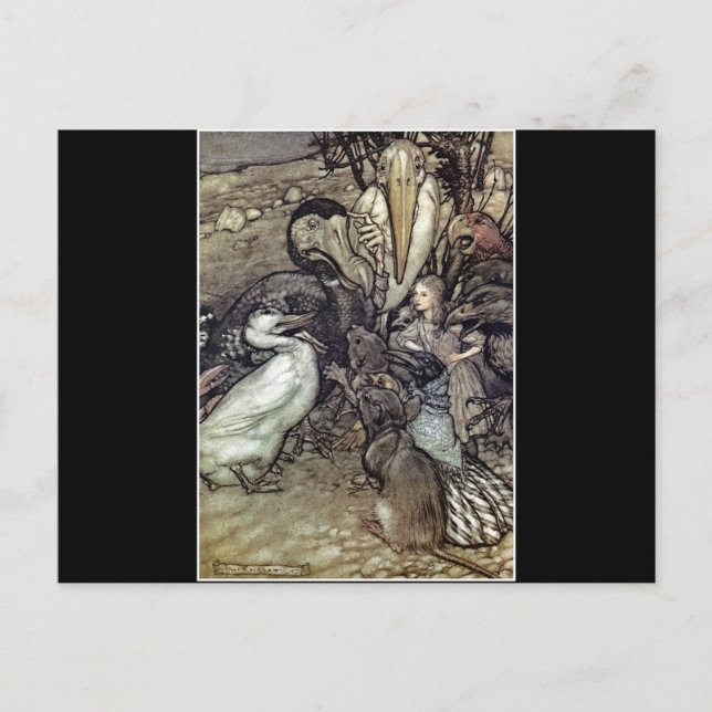 Arthur Rackham Alice im Wunderland Postkarte (Vorderseite)