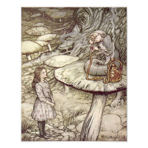 Arthur Rackham "Alice und die Raupe" Fotodruck