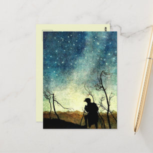 Arthur Rackham Illustration NIght Silhouette Postkarte