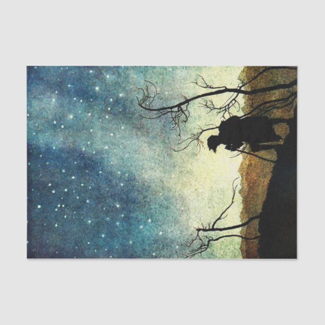 Arthur Rackham Illustration NIght Silhouette Seidenpapier (Vorderseite)