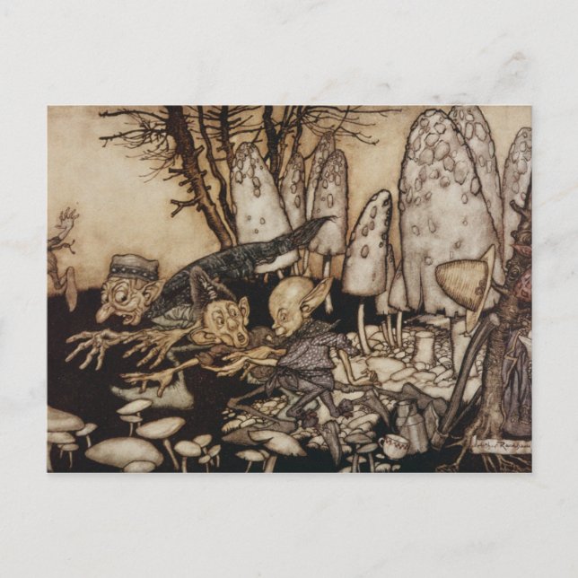 Arthur Rackham | Peter Pan in Kensington Gardens Postkarte (Vorderseite)