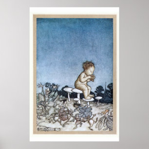 Arthur Rackham - Peter Pan Kensington Gardens 1906 Poster