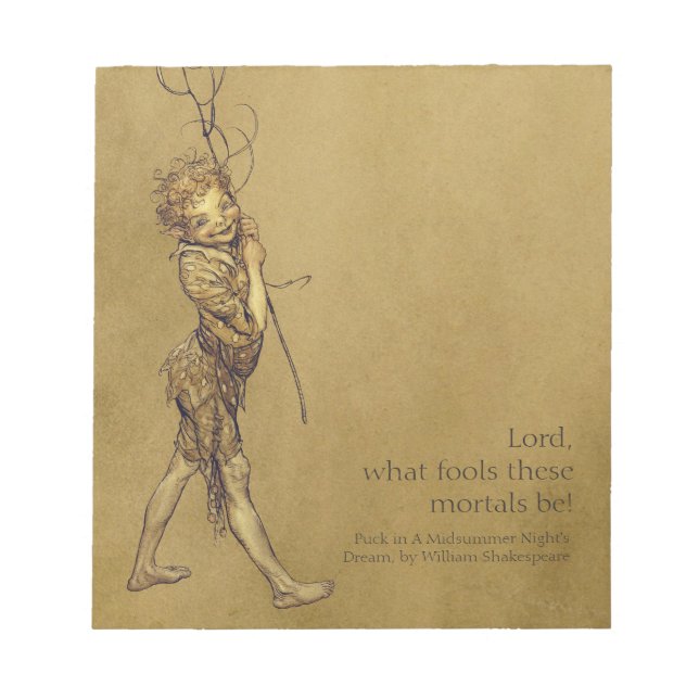 Arthur Rackham Puck Lord, was täuscht CC0721 Notizblock (Vorderseite)
