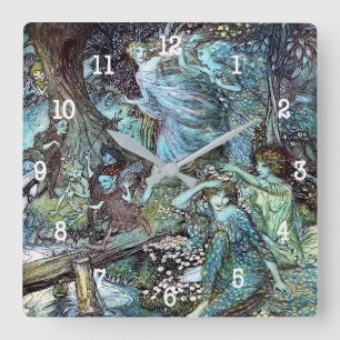 Arthur rackham quadratische wanduhr