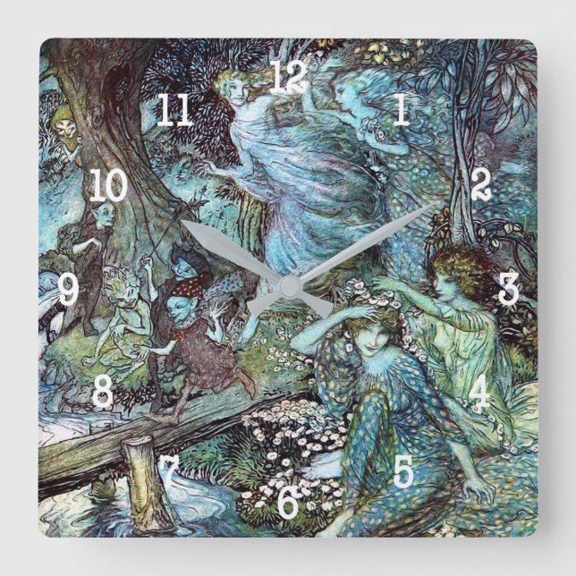 Arthur rackham quadratische wanduhr (Vorderseite)