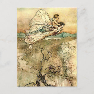 Arthur Rackhams fliegende Feen Postkarte
