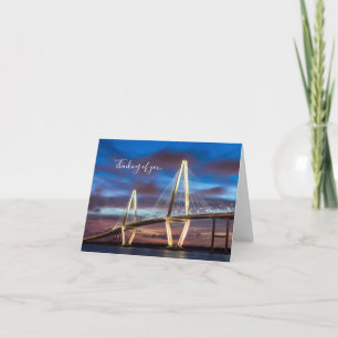 Arthur Ravenel Bridge bei Nacht Denken U-Karte Karte