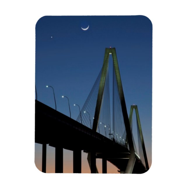 Arthur Ravenel Jr. Brücke bei Dusk Magnet (Vertikal)