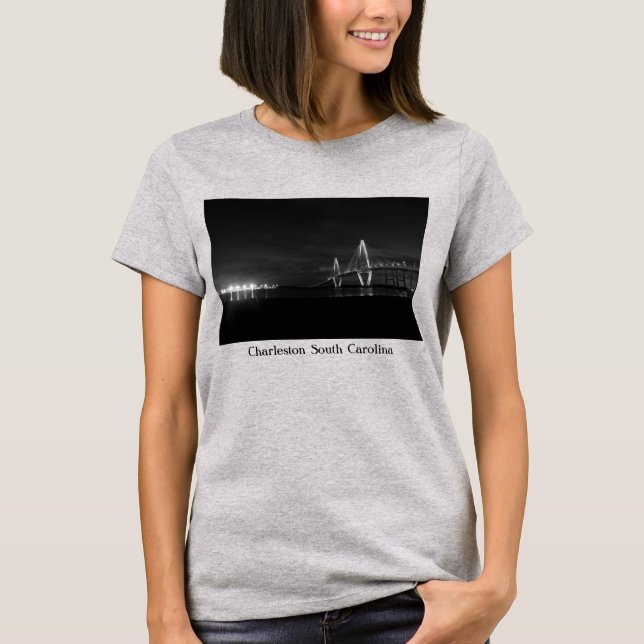 Arthur Ravenel Night Pano Grayscale T - Shirt (Vorderseite)