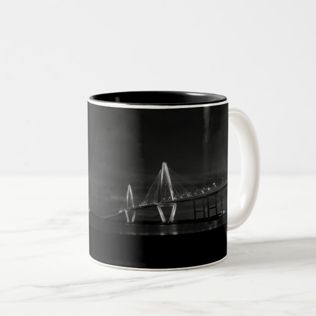 Arthur Ravenel Night Pano Grayscale Tasse (VorderseiteRechts)