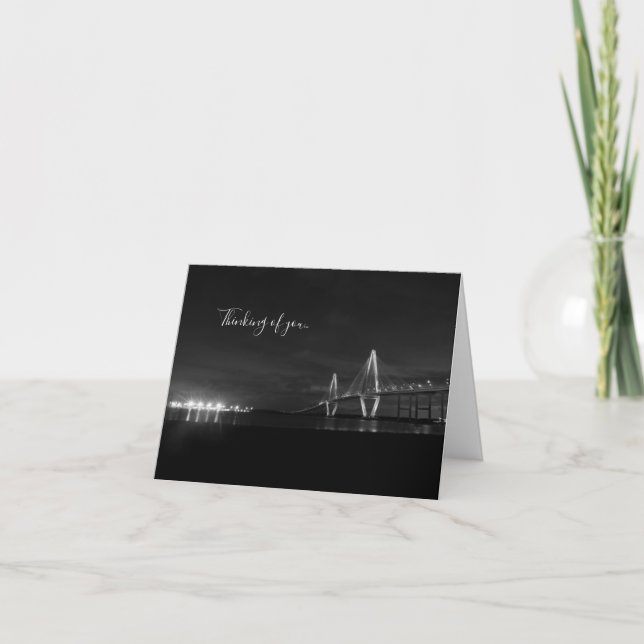 Arthur Ravenel Night Pano Grayscale Thinking Card Karte (Vorderseite)