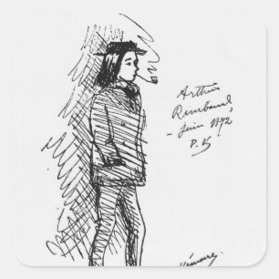 Arthur Rimbaud im Juni 1872 Quadratischer Aufkleber