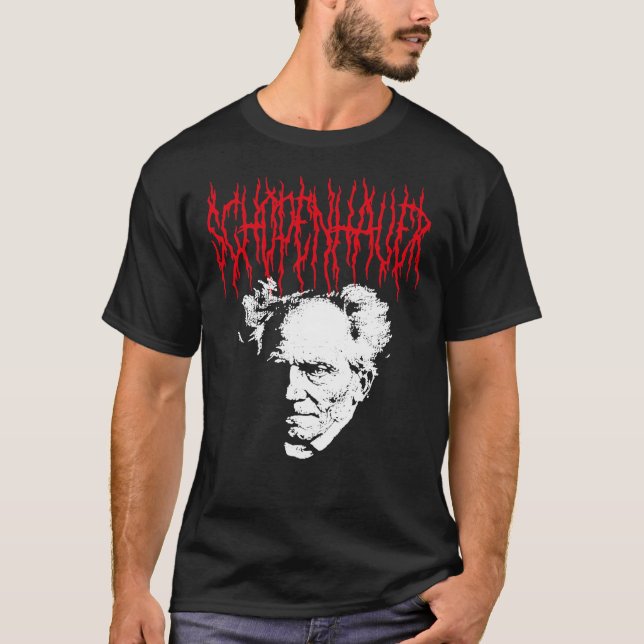 Arthur Schopenhauer - Metal Philosopher Classic T- T-Shirt (Vorderseite)