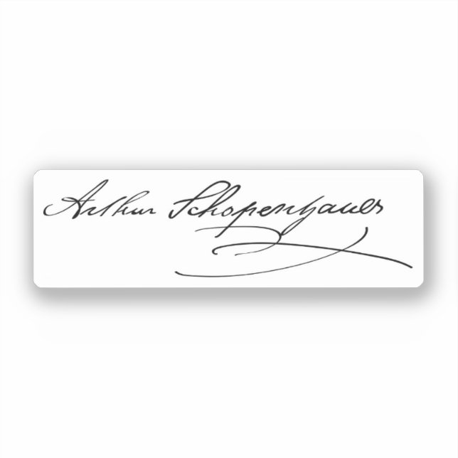 Arthur Schopenhauer Signature Aufkleber (Vorderseite)