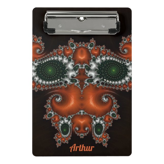 ARTHUR ~ Schwarz, Rot, Grün und Weiß Mini Klemmbrett (Vorderseite)