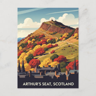 Arthur Seat Edinburgh Scotland Vintage Travel Postkarte