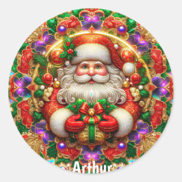 ARTHUR ~ SHINY SANTA Christmas ~ Runder Aufkleber