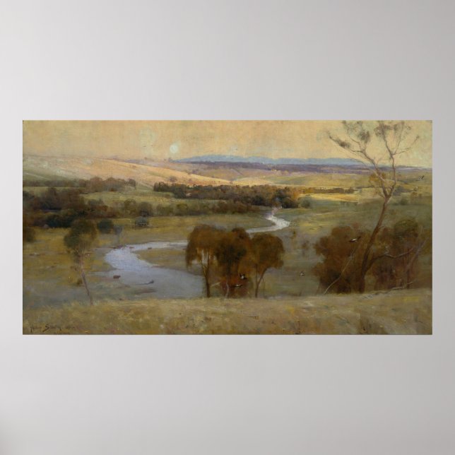 Arthur Streeton - 'Still_glides_the stream' und_sh Poster (Vorne)