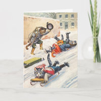 Arthur Thiele - Bobsledding anthropomorphe Katzen