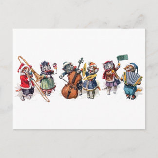 Arthur Thiele - Cats Play Orchestra im Schnee. Postkarte