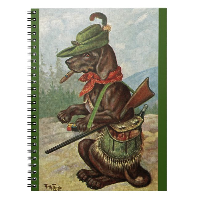 Arthur Thiele Comic Hunting Hunde Spiral Notebook Notizblock (Vorderseite)