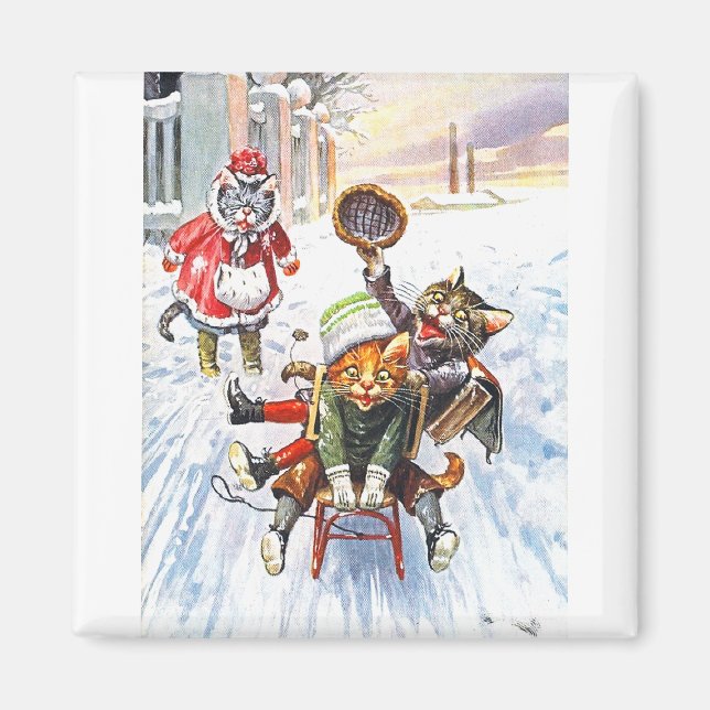 Arthur Thiele - Katzen im Downhill Snow Rodelbahn Magnet (Vorne)