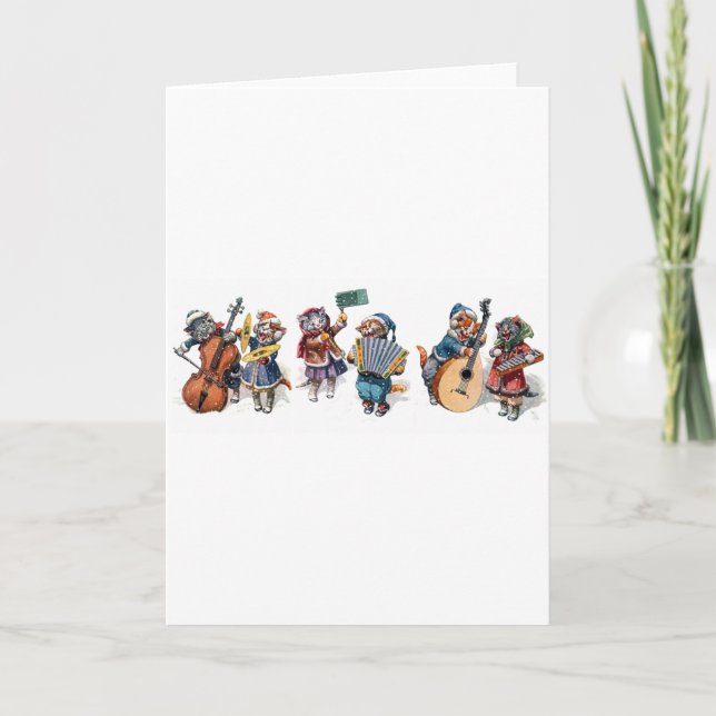 Arthur Thiele - Katzen mit Musikinstrumenten Feiertagskarte (Vorderseite)